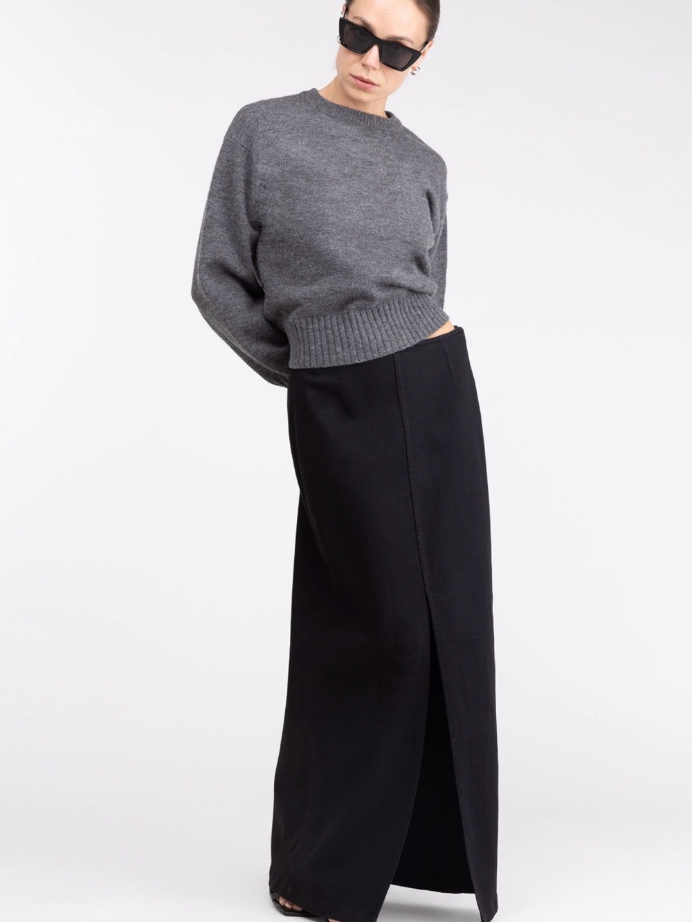 Abercrombie and Fitch Black slim column maxi skirt M